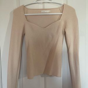 Oak and fort sweetheart neckline sweater in Cream